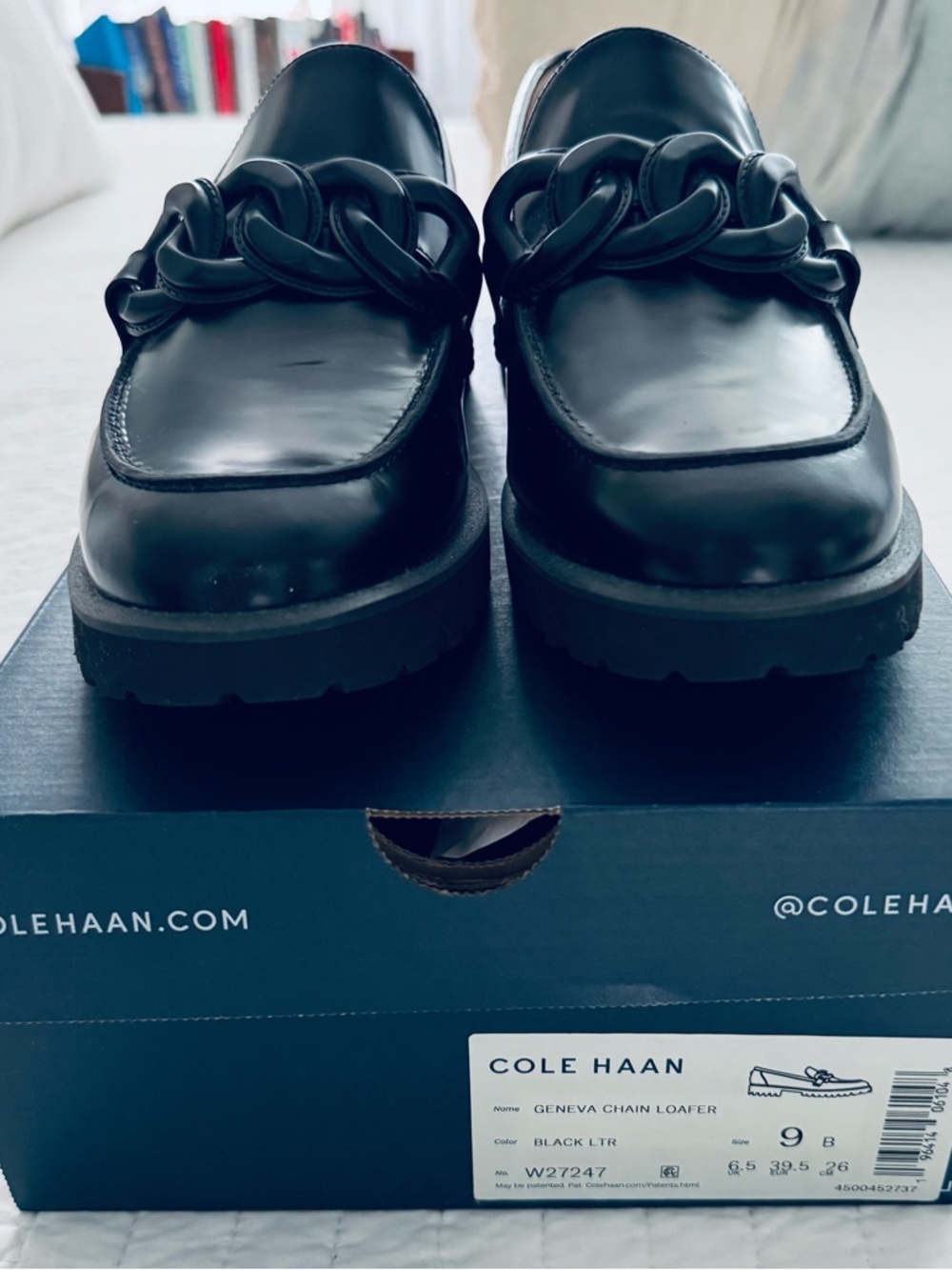 Cole Haan Black Geneva Chain Loafers
